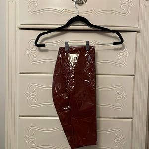 Commando high rise patent leather wine colored leggings